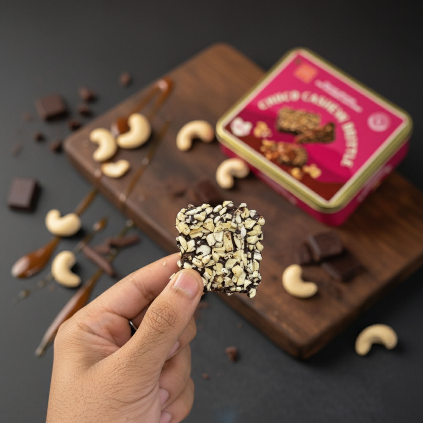 Choco Cashew Brittle (Made with 60 % Cashews)