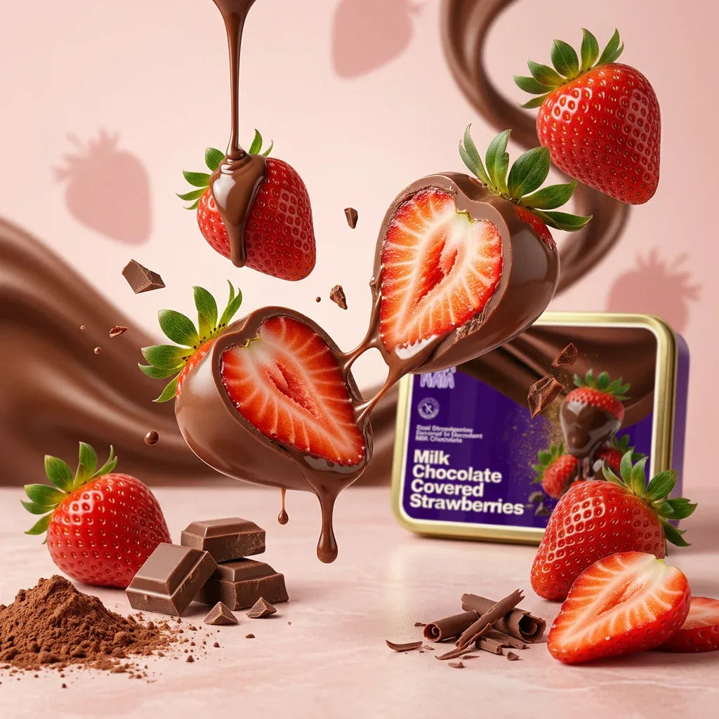 Freeze-Dried Strawberries Dipped in Belgian Milk Chocolate – nam nam