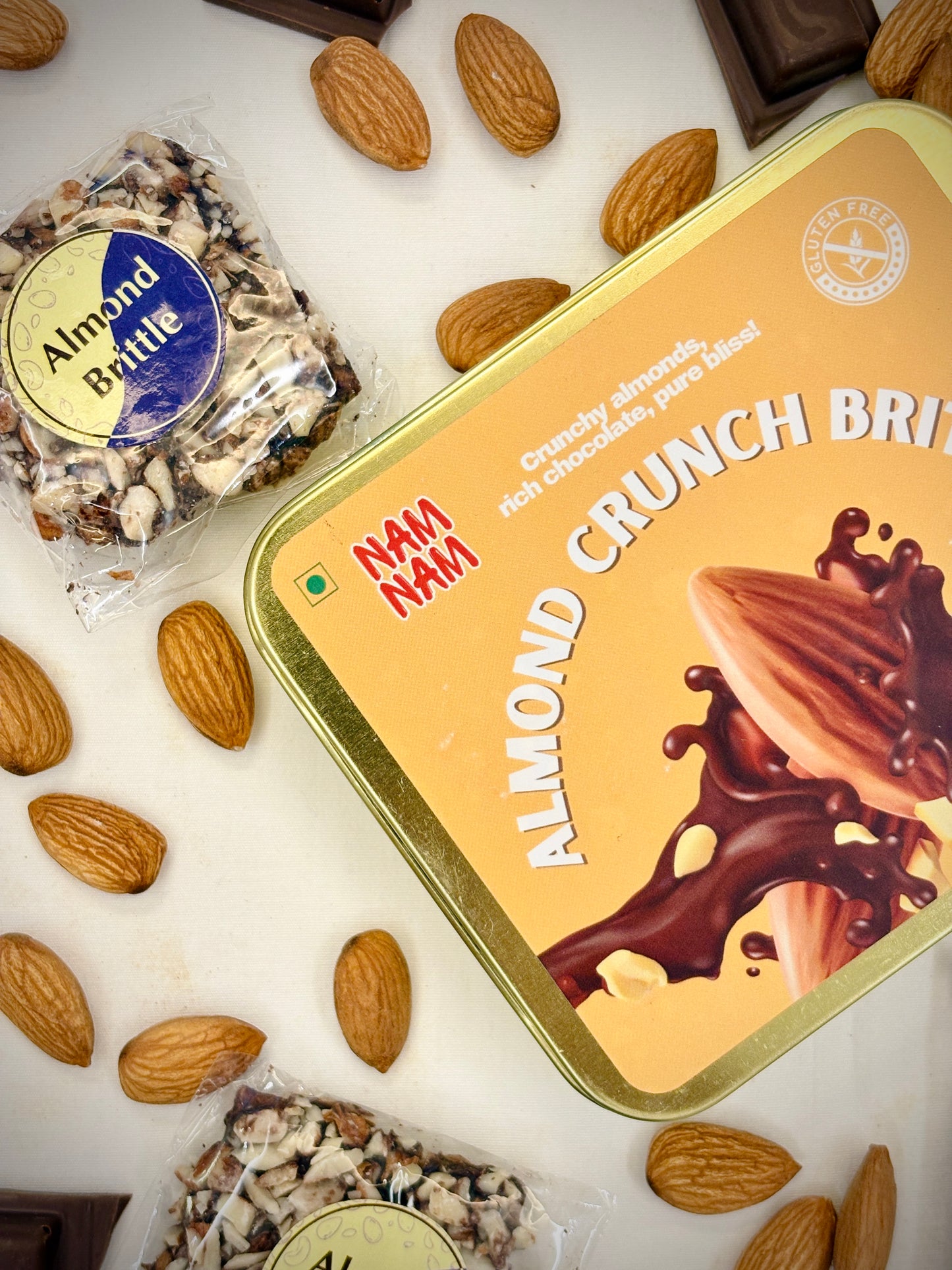 60% Roasted Almond Crunch Brittle (Trial Pack)-Dipped in Belgian Couverture