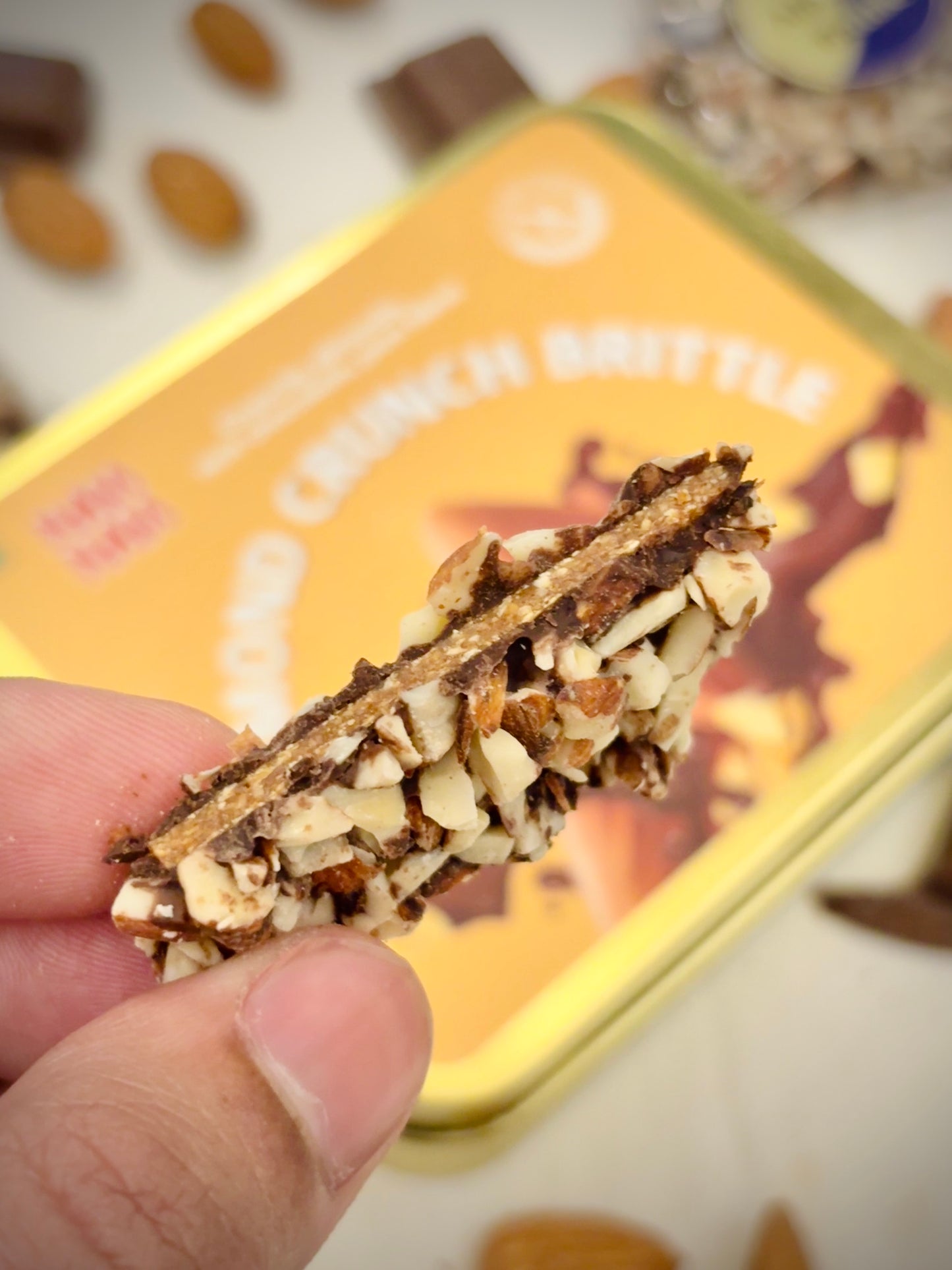 60% Almond Crunch Brittle -Dipped in Belgian Couverture