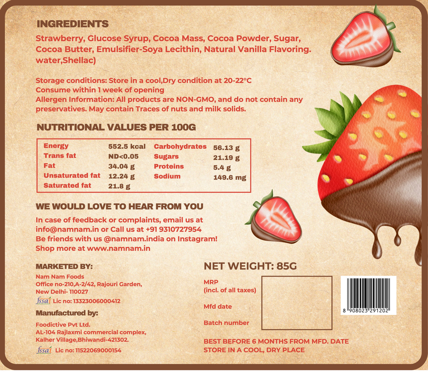 Freeze-Dried Strawberries Dipped in Belgian Dark Couverture