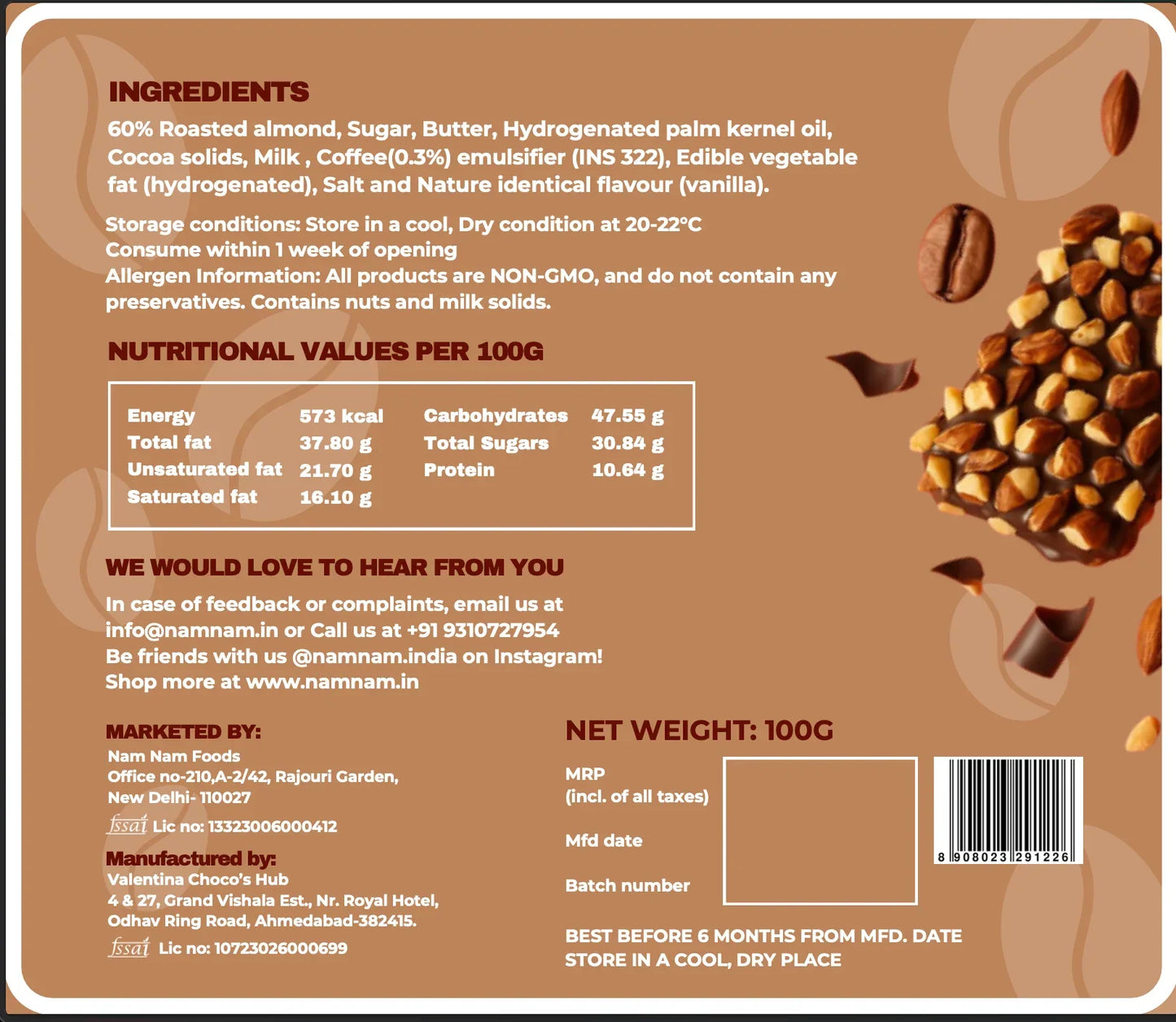 Mocha Almond Crunch - nam nam
