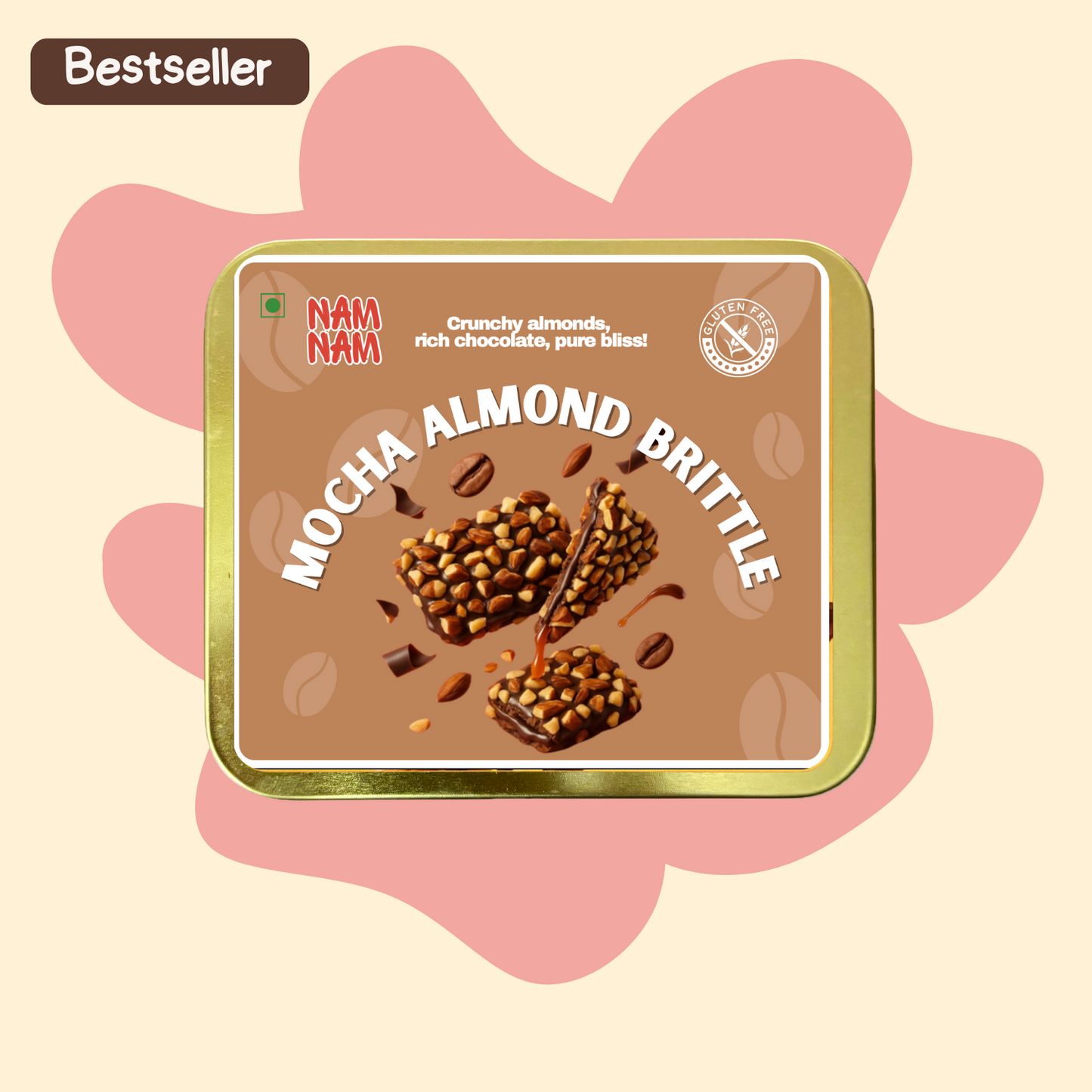 Mocha Almond Brittle (Made with 60 % Almonds)
