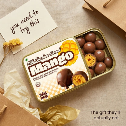 Freeze-Dried Mango Dipped in Belgian Milk Chocolate