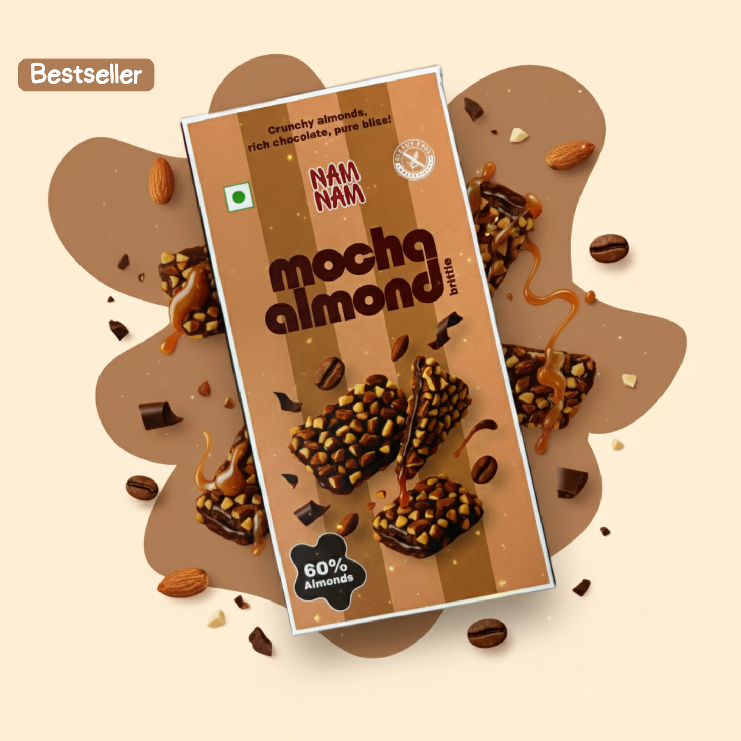 Mocha Almond Brittle Trial Pack(Made with 60 % Almonds)