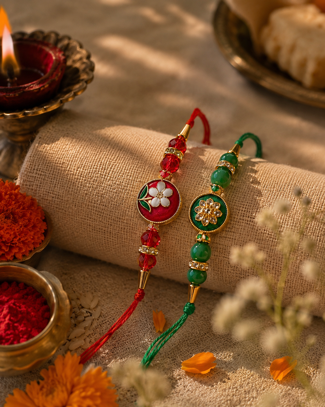Premium Rakhi Set (Pack of 2) | Brother & Sister Rakhi