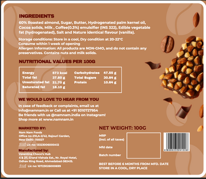 Mocha Almond Brittle (Made with 60 % Almonds)