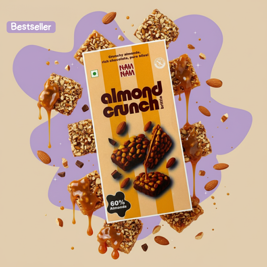 60% Roasted Almond Crunch Brittle (Trial Pack)-Dipped in Belgian Couverture