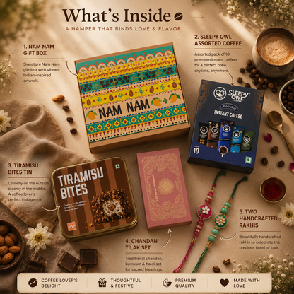 NAM NAM RAKHI HAMPER — THE CAFFEINATED SIBLING