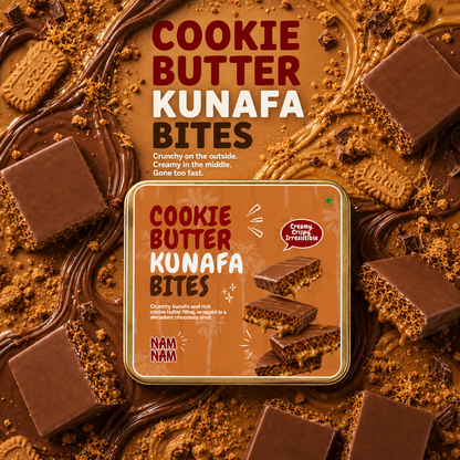 Dubai Cookie Butter Kunafa Bites(Belgian Couverture)