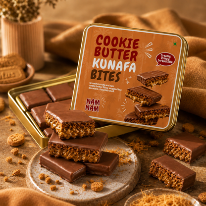 Dubai Cookie Butter Kunafa Bites(Belgian Couverture)