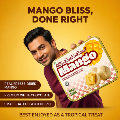 Freeze-Dried Mango Dipped in Belgian White Chocolate