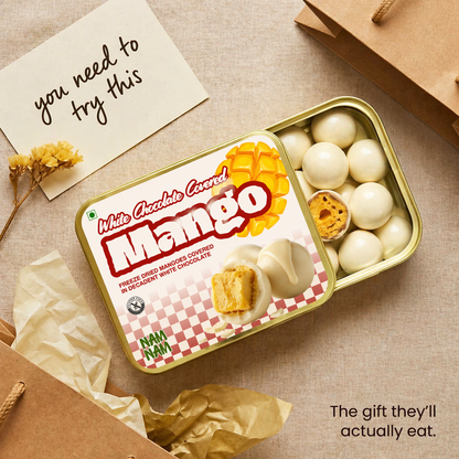 Freeze-Dried Mango Dipped in Belgian White Chocolate