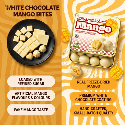 Freeze-Dried Mango Dipped in Belgian White Chocolate