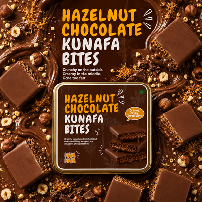 Dubai Chocolate Hazelnut Kunafa Bites(Belgian Couverture)
