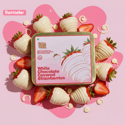 Freeze-Dried Strawberries Dipped in Belgian White Couverture